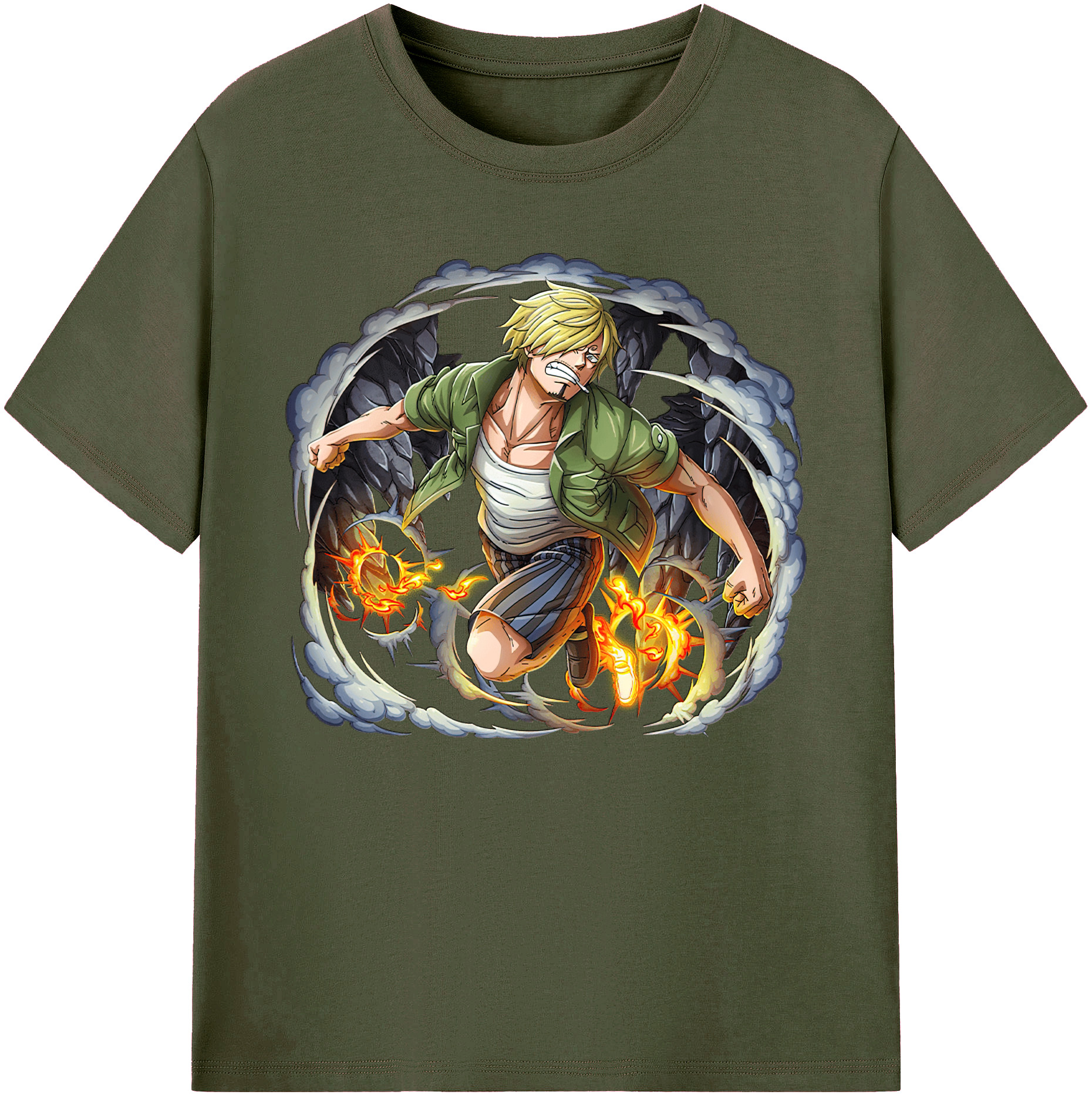 （画像用） ワンピース サンジ ONE PIECE Sanji 綿100％ メンズ半袖Tシャツ｜肌触りやわらか＆通気性